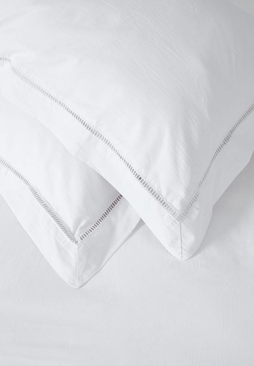 Sixth Floor - Cotton Blend Ladder Lace Duvet Cover -White