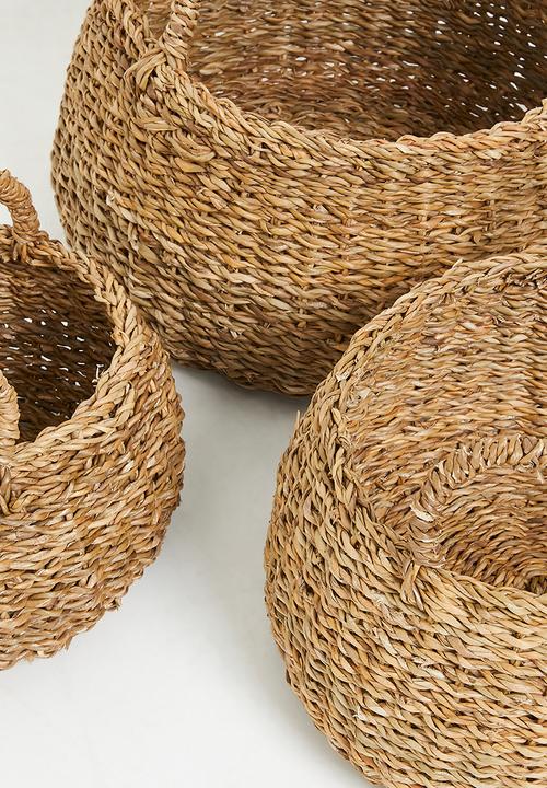 H&S - Calabash basket set of 3 - Natural