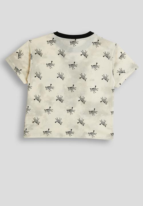 Pop Candy - Zebra aop tee - distressed ivory
