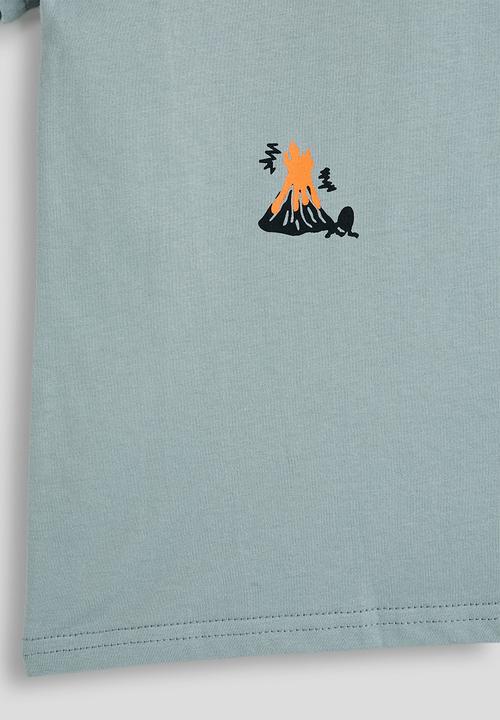 Pop Candy - Dino graphic tee - light steel blue