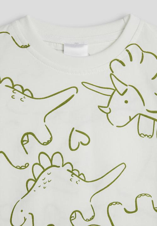 Pop Candy - Crew neck tee - white/dino aop