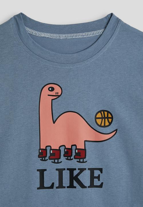 Pop Candy - Sporty broncho graphic tee - pewter blue