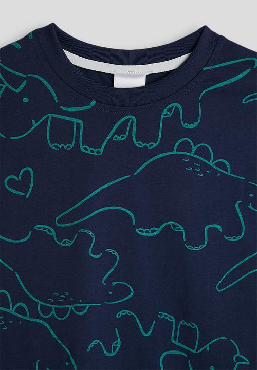 Pop Candy - Dino multi crew neck tee - navy