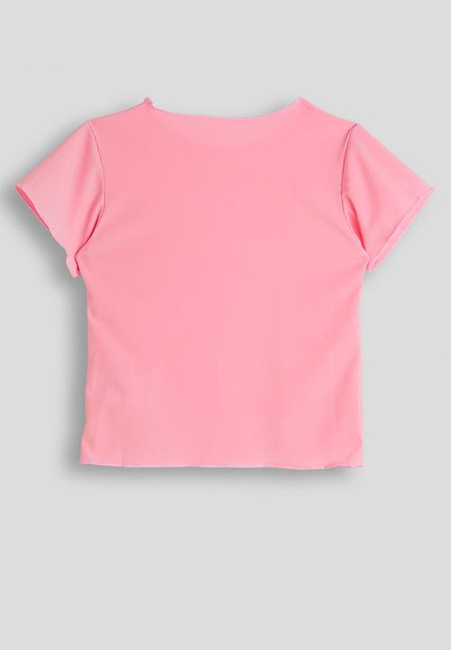 Pop Candy - Narrow rib tee - pink/bunny