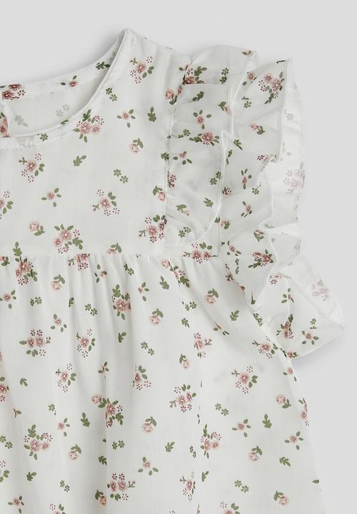Pop Candy - Frilled sleeve cotton blouse - white/floral aop