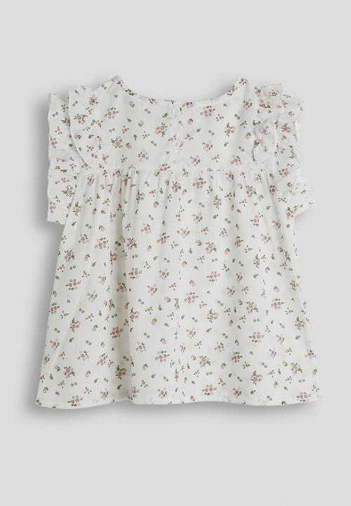 Pop Candy - Frilled sleeve cotton blouse - white/floral aop