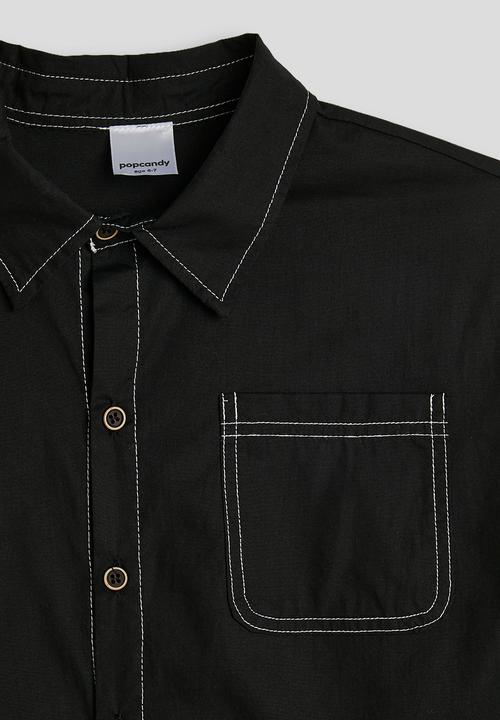 Pop Candy - Denim shacket - black