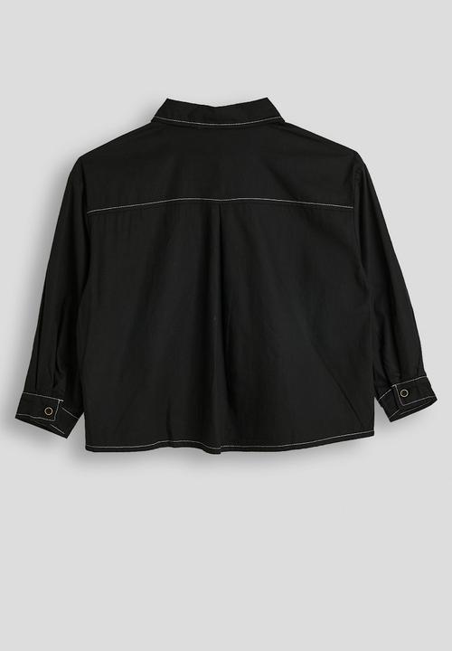 Pop Candy - Denim shacket - black