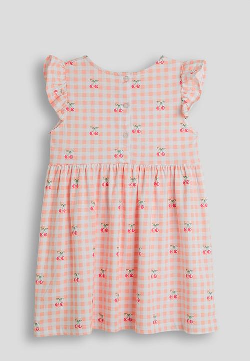 Pop Candy - Cherry aop skater dress - pink gingham