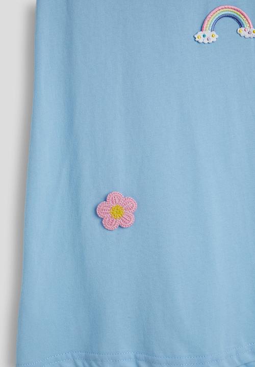 Pop Candy - Scattered applique t-shirt dress - blue