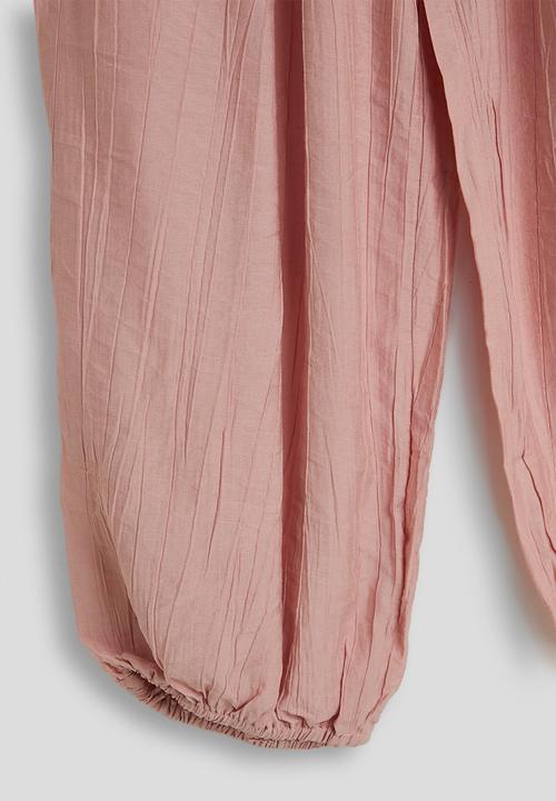 Pop Candy - Pleated fabric jogger-style pants - pink