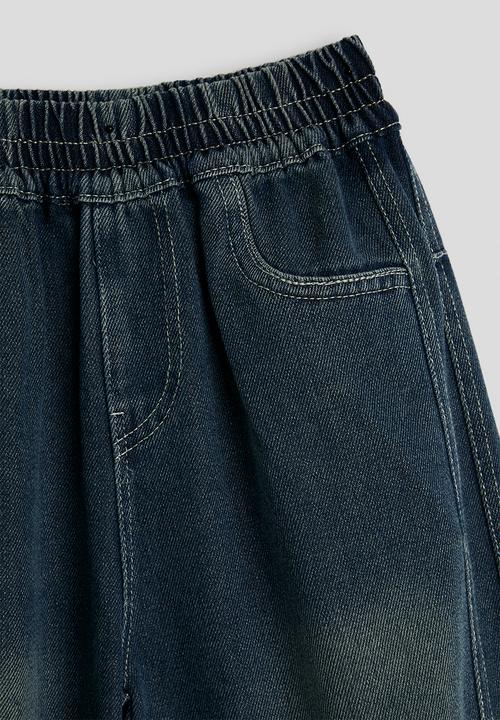 Pop Candy - Double side seam extra wide leg jeans - dark blue
