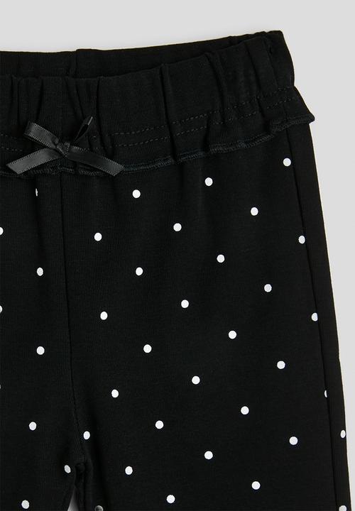 Pop Candy - Flared poka dot leggings - black