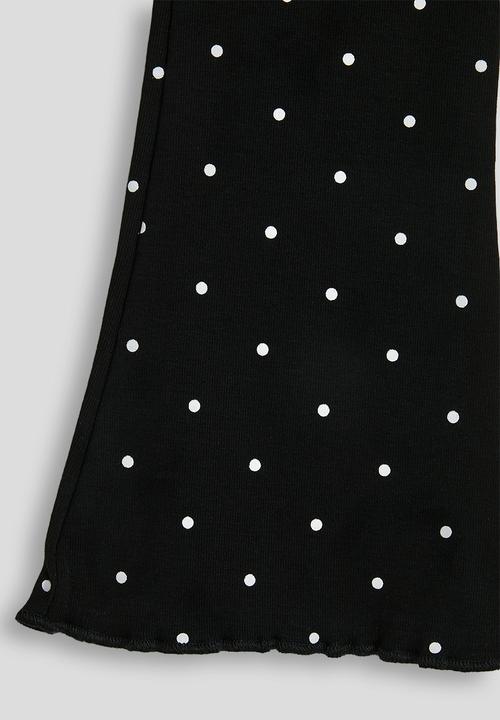 Pop Candy - Flared poka dot leggings - black