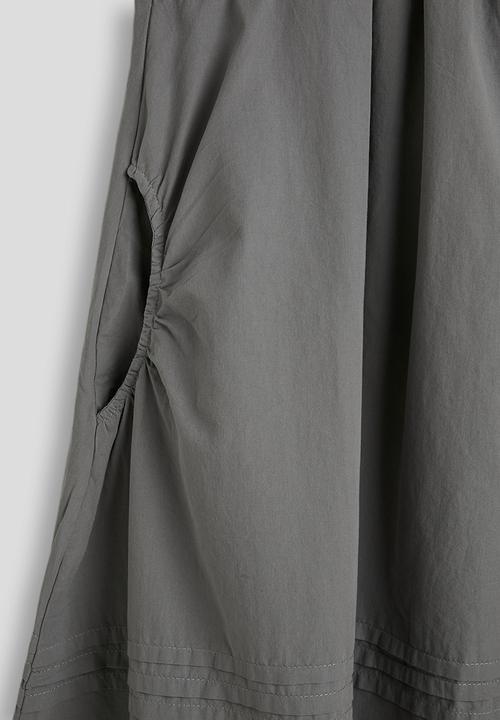 Pop Candy - Gathered square neckline dress - dark grey