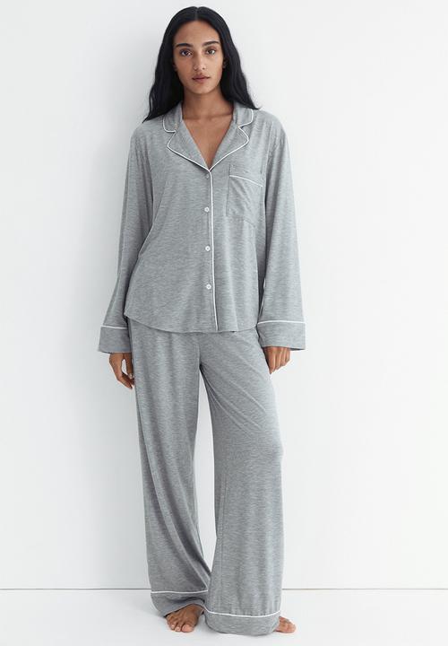 H&M - Viscose-blend pyjamas - light grey marl
