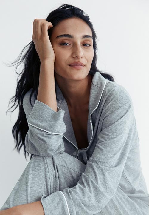H&M - Viscose-blend pyjamas - light grey marl