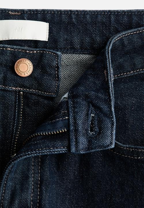 H&M - Wide high waist jeans - navy denim blue