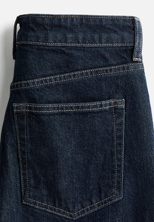 H&M - Wide high waist jeans - navy denim blue
