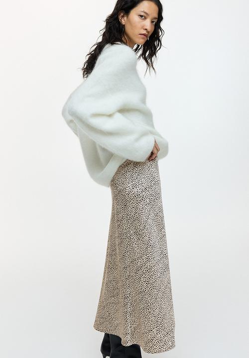H&M - Midi skirt - light beige/patterned