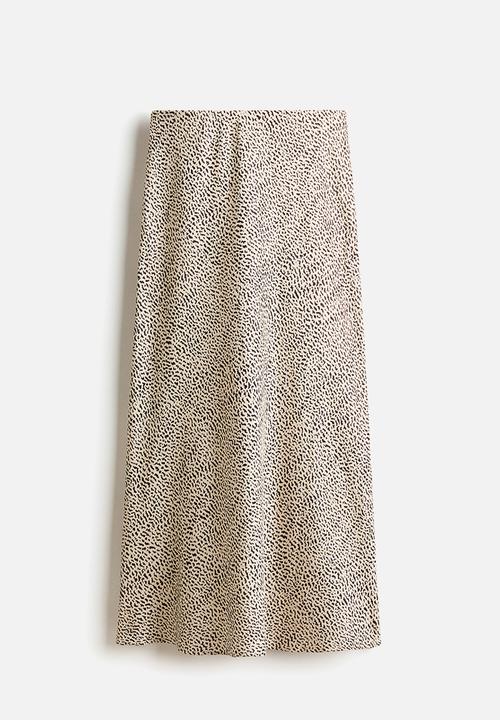 H&M - Midi skirt - light beige/patterned