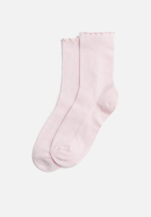 H&M - 5-pack rib-knit socks - light pink/powder pink/white
