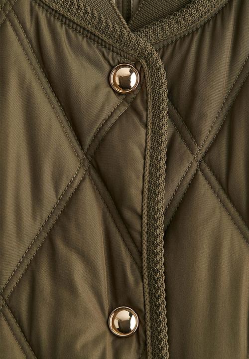 H&M - Quilted jacket - dark khaki green