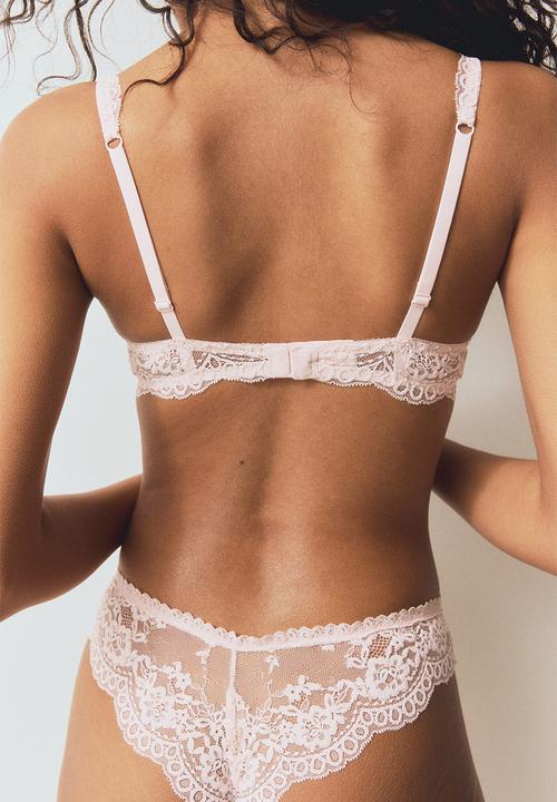 H&M - Lace push-up bra - light pink