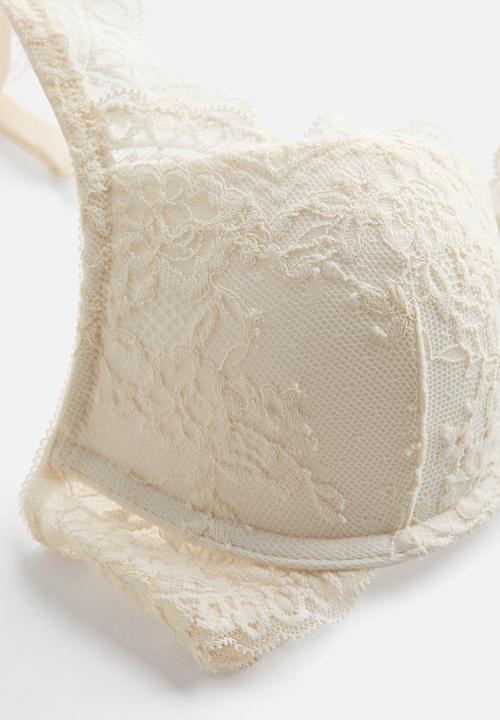 H&M - Lace push-up bra - cream