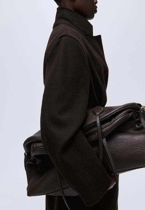 H&M - Tie-belt coat- dark brown