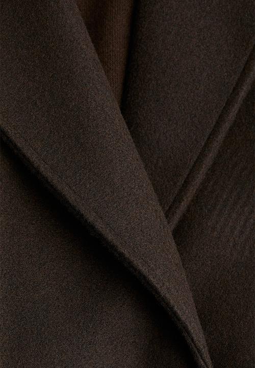 H&M - Tie-belt coat- dark brown