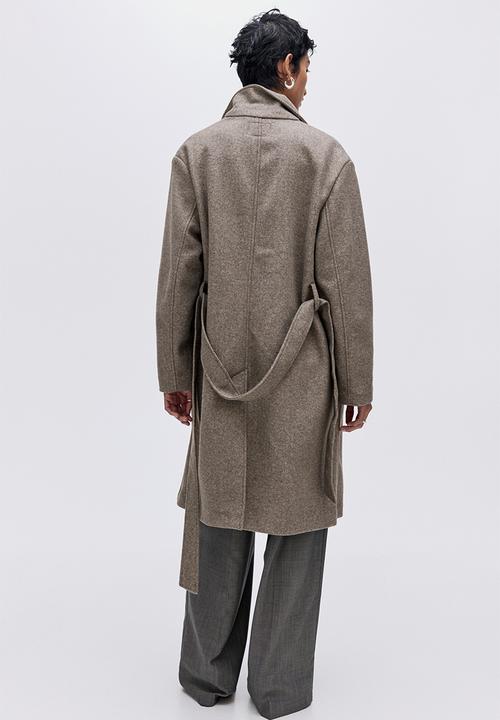 H&M - Tie-belt coat - light beige