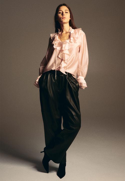 H&M - Flounced blouse - light peach pink