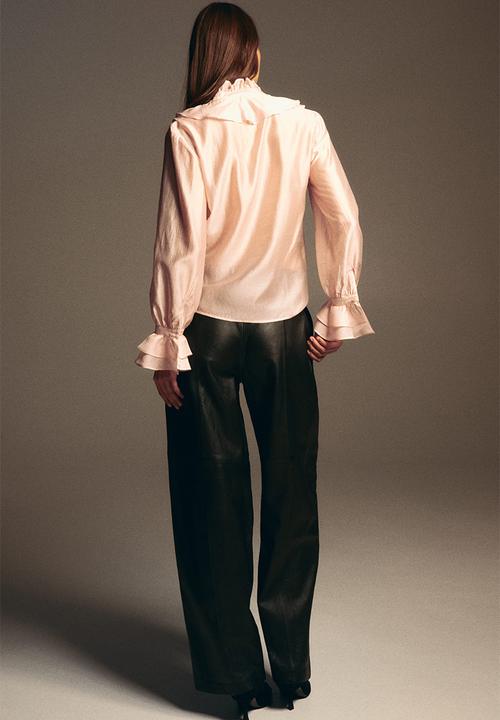 H&M - Flounced blouse - light peach pink