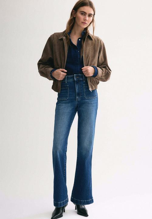 H&M - Flared high jeans - dark denim blue