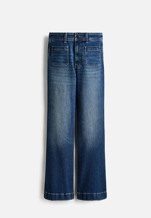 H&M - Flared high jeans - dark denim blue