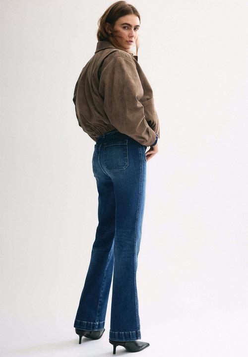 H&M - Flared high jeans - dark denim blue