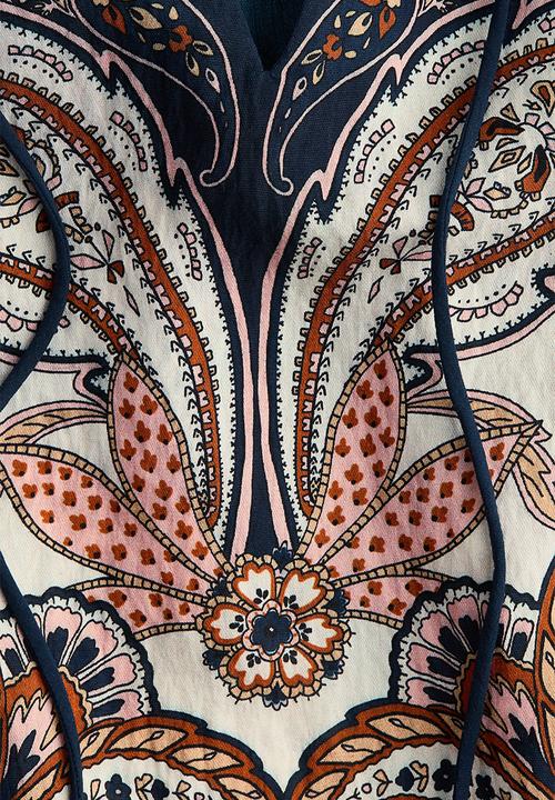 H&M - Oversized blouse - dark blue/paisley pattern