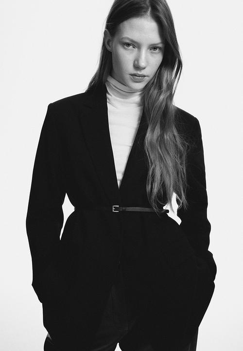 H&M - Belted blazer - black
