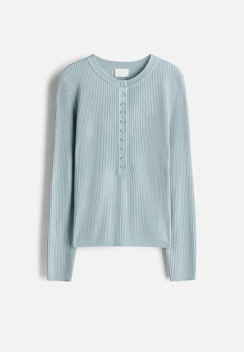 H&M - Rib-knit top - light turquoise
