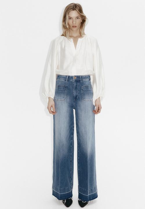 H&M - Wide high jeans - denim blue