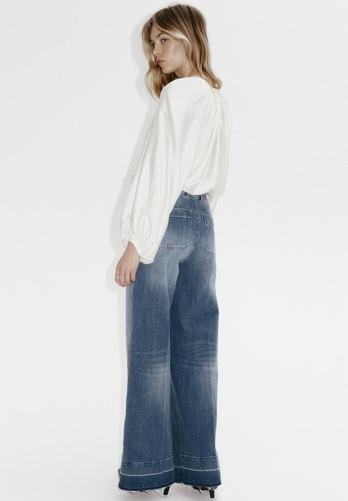 H&M - Wide high jeans - denim blue