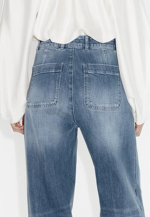H&M - Wide high jeans - denim blue