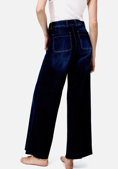 H&M - Wide high jeans - dark denim blue