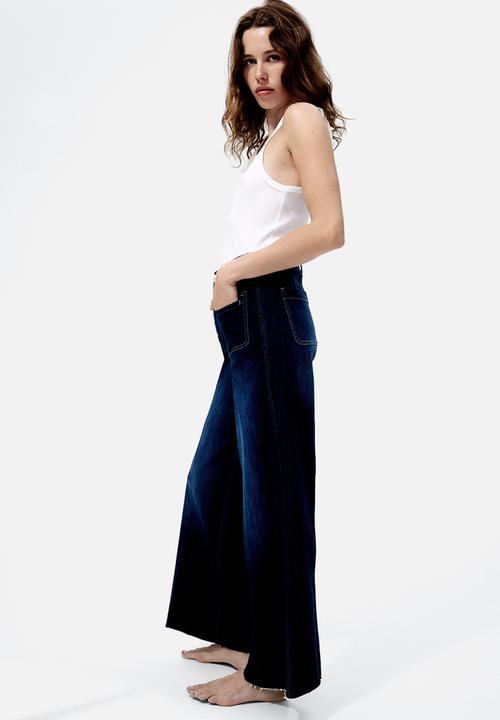 H&M - Wide high jeans - dark denim blue