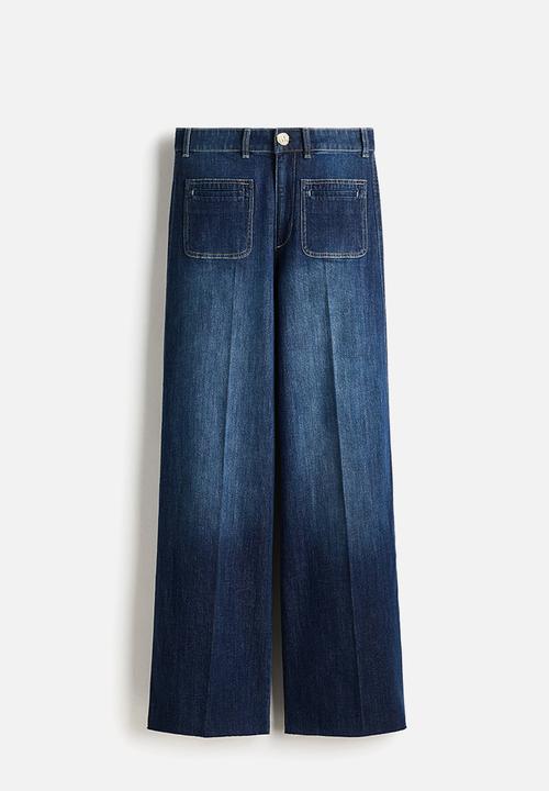 H&M - Wide high jeans - dark denim blue