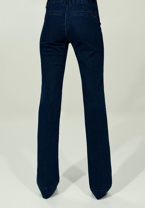 H&M - Flared high jeans - dark denim blue