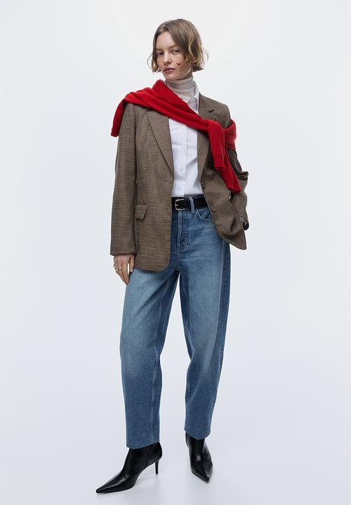 H&M - Single-breasted blazer - beige/dogtooth pattern