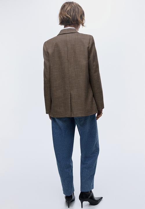 H&M - Single-breasted blazer - beige/dogtooth pattern