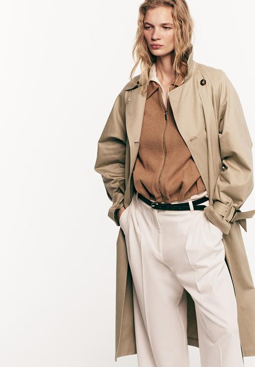 H&M - Oversized zip-through cardigan - dark beige